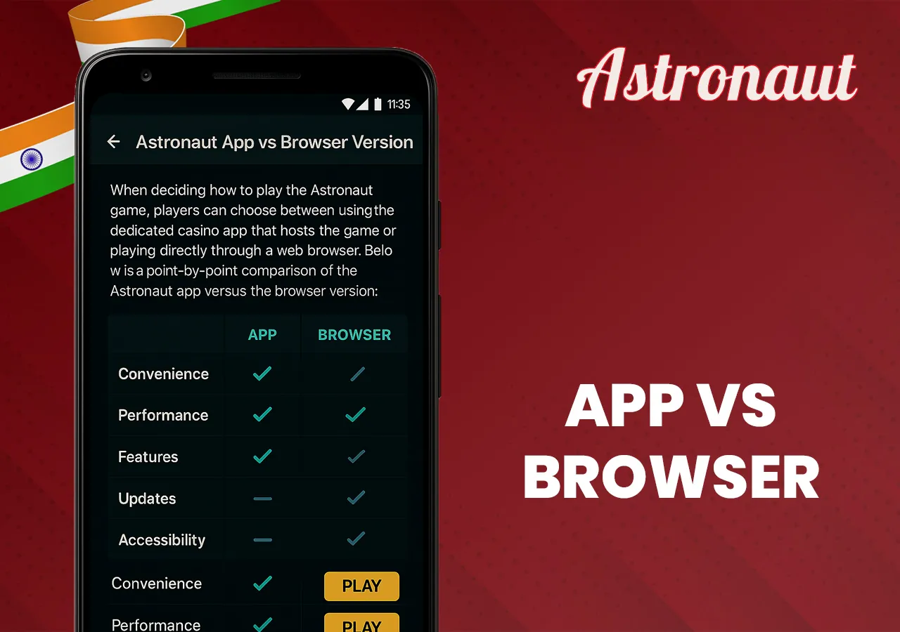 Astronaut App vs Browser Version